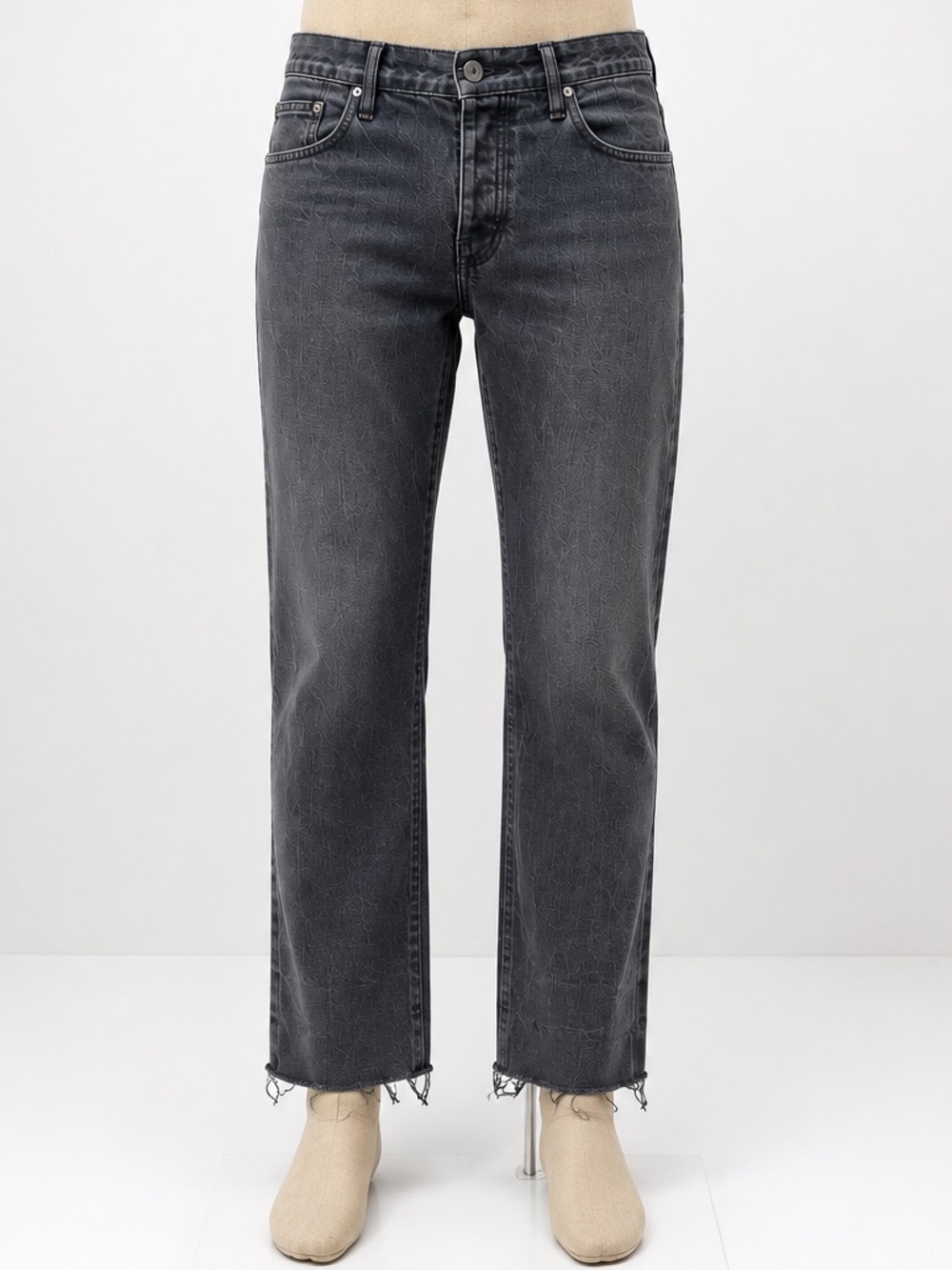Gustin Men’s 34x30 California Slim Raw Denim Jeans Charcoal Gray